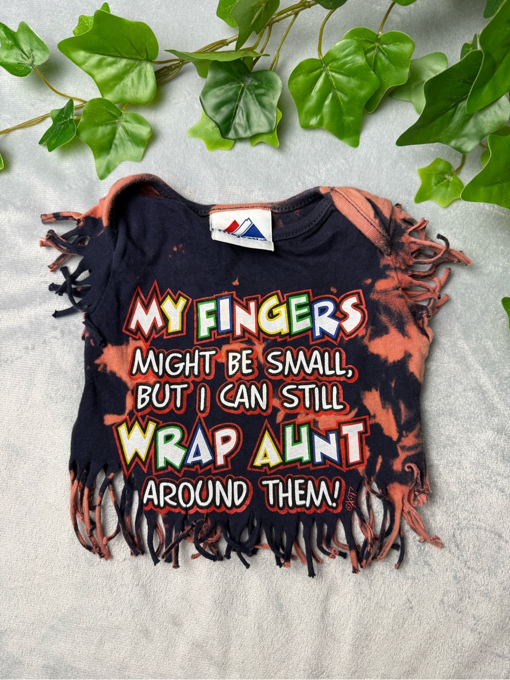 NWOT- Handmade - Aunt Tee - 3/6 months - Fringe - Tye dye Tee Shirt - Picture 2 of 4